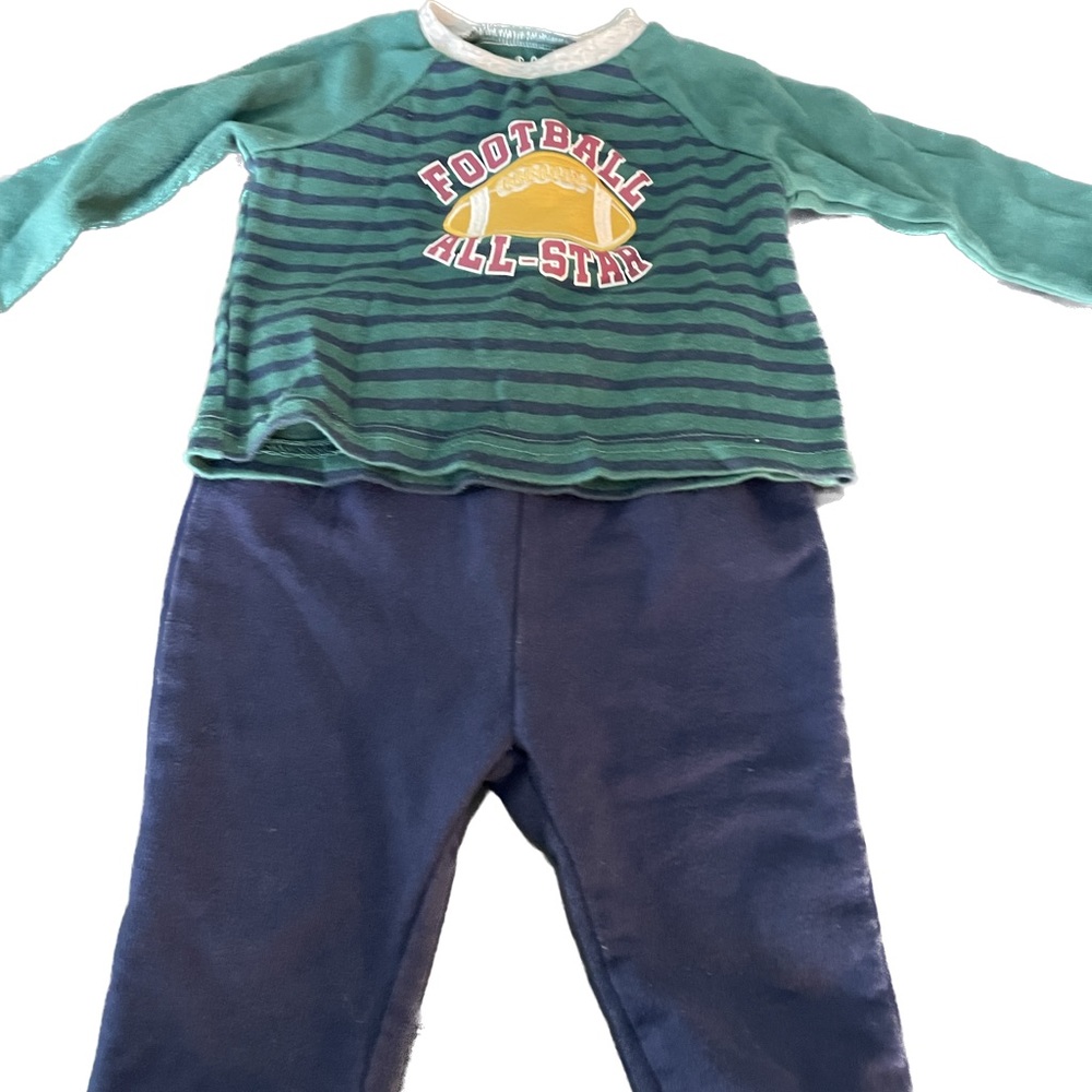 9 Month Baby Essentials Vest Shirt And Pants Football!!